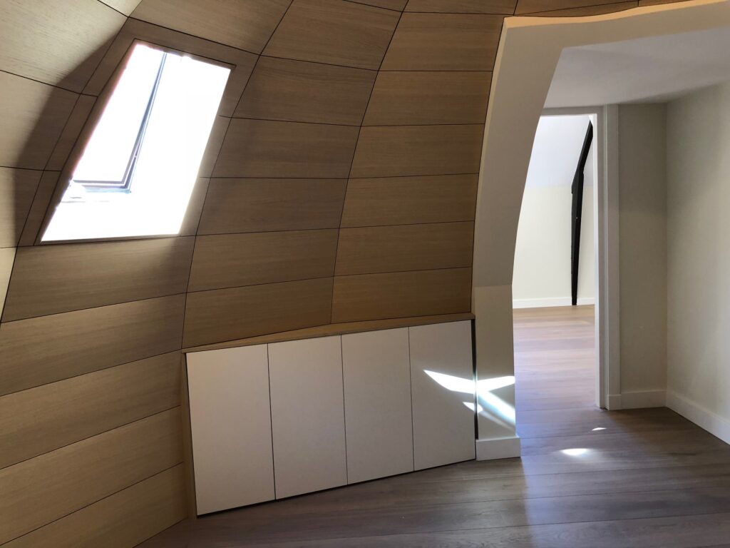 Koepel bekleed met hout Koepel maatwerk bekleed met hout